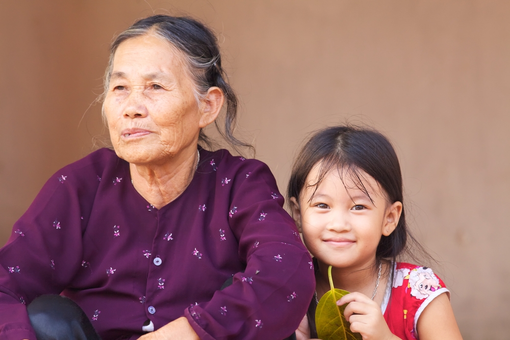 A Vietnamese woman with her granddaughter