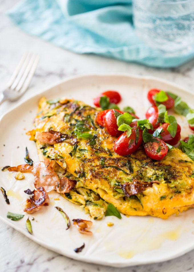 Ultra Lazy Zucchini Ham Cheese Omelette