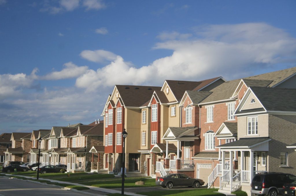 Elderly Roommates. Image of houses in a row