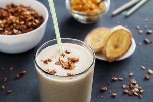 A banana protein shake for seniors