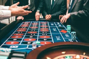 Seniors gambling in a casino