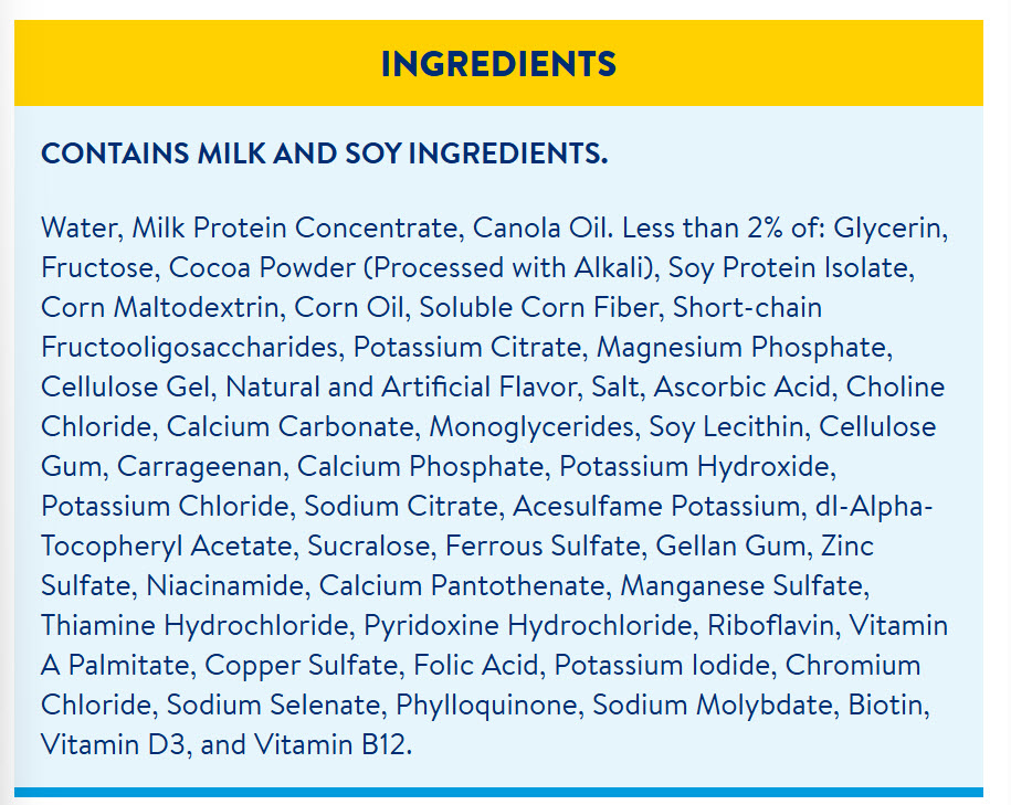 Glucerna Shake Ingredient List