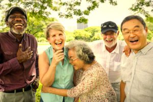 A multicultural group of seniors, highlighting the idea of different cultures and caregiving