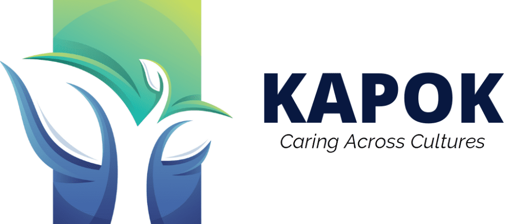 The logo and tagline for Kapok Aging and Caregiver Resources showing the tagline Caring Across Generations