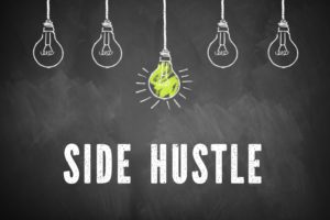 Side hustles for caregivers and seniors illustrated by lightbulbs