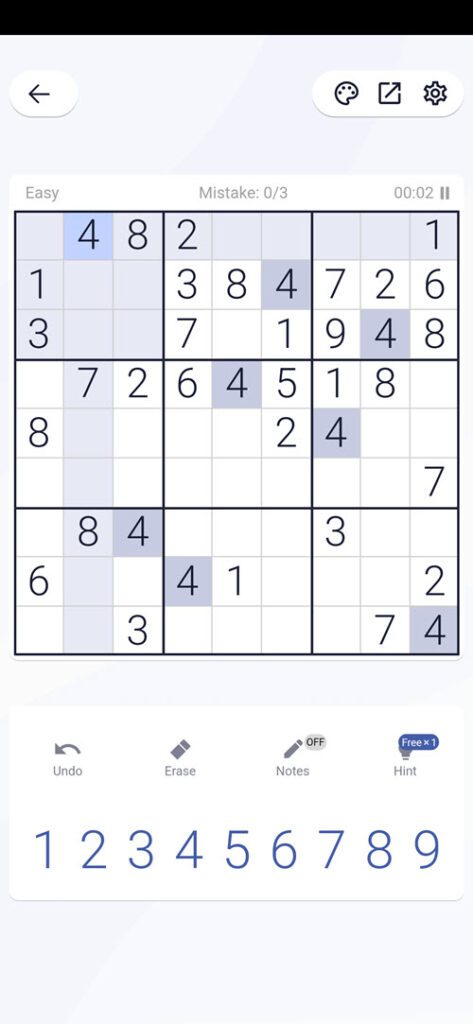 A number puzzle game