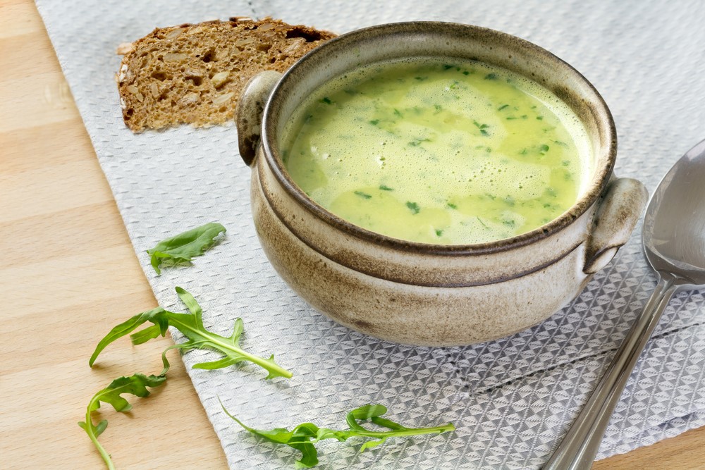 Green soup made with chayotes