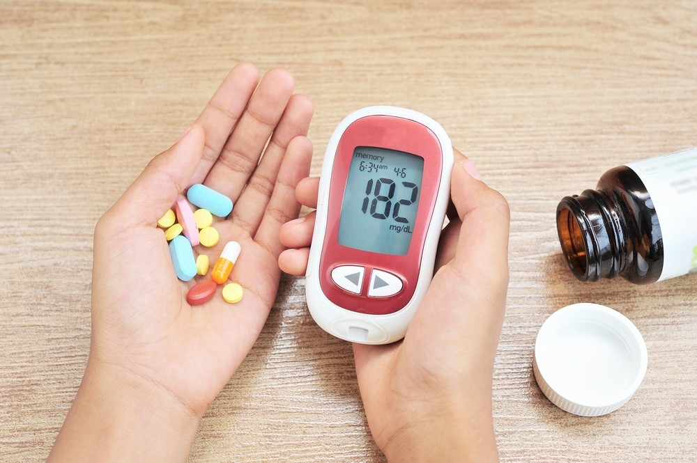 A diabetes blood glucose monitor and diabetes medication