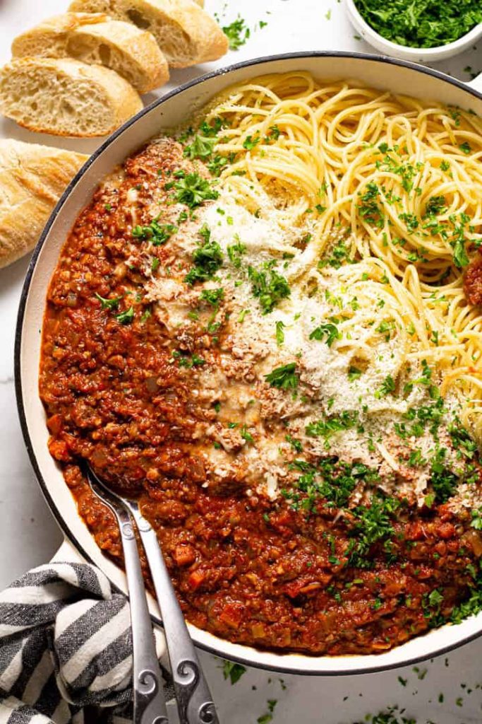 Easy Vegetarian Bolognese from Midwest Foodie