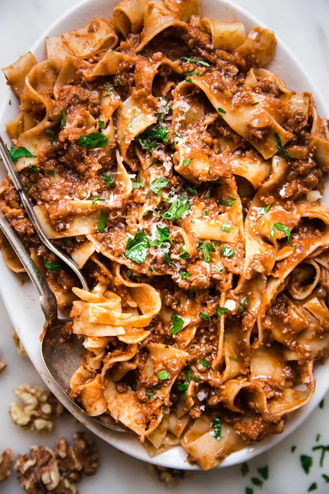 Walnut and Lentil Bolognese from The Modern Proper