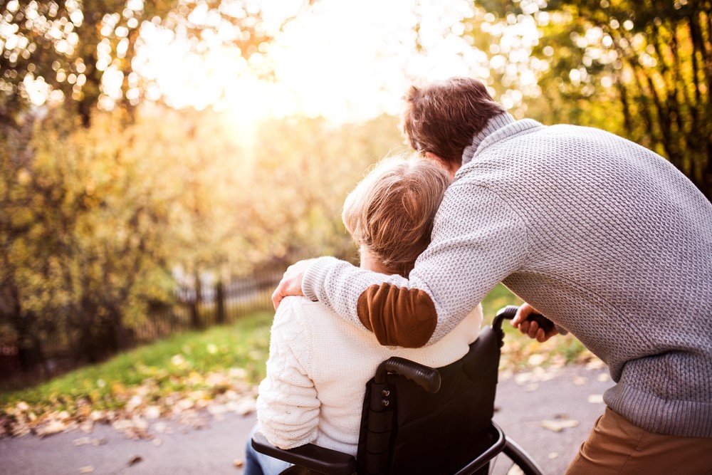 A couple dating where the woman is in a wheelchair