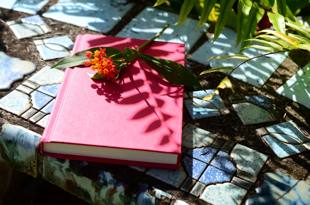 A pink journal on a seat