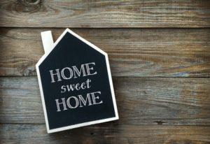 A home sweet home sign, highlighting the idea of aging at home