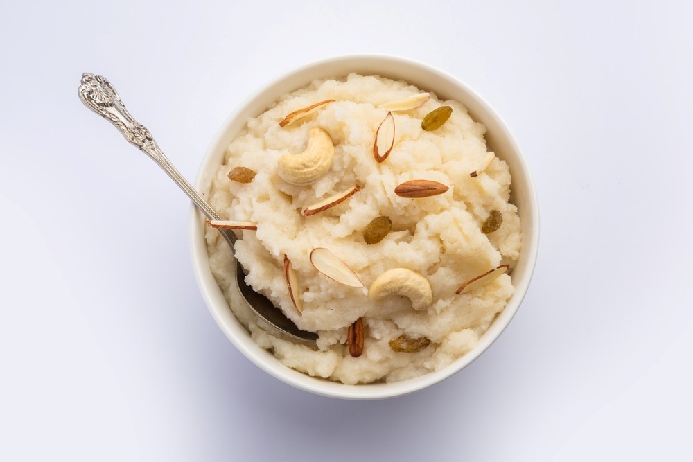 A bowl of oats halwa