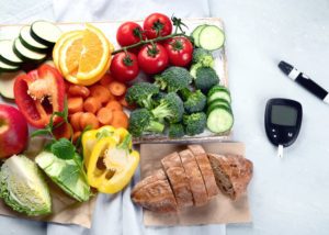 A selection of healthy foods for diabetic seniors