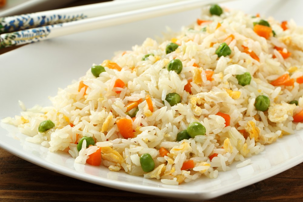 Fried rice on a white plate