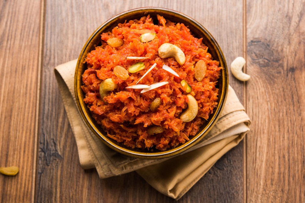 Papaya Halwa on a wooden table