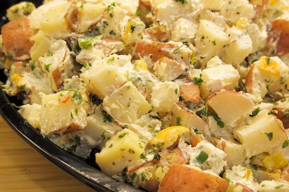 Potato salad on a plate