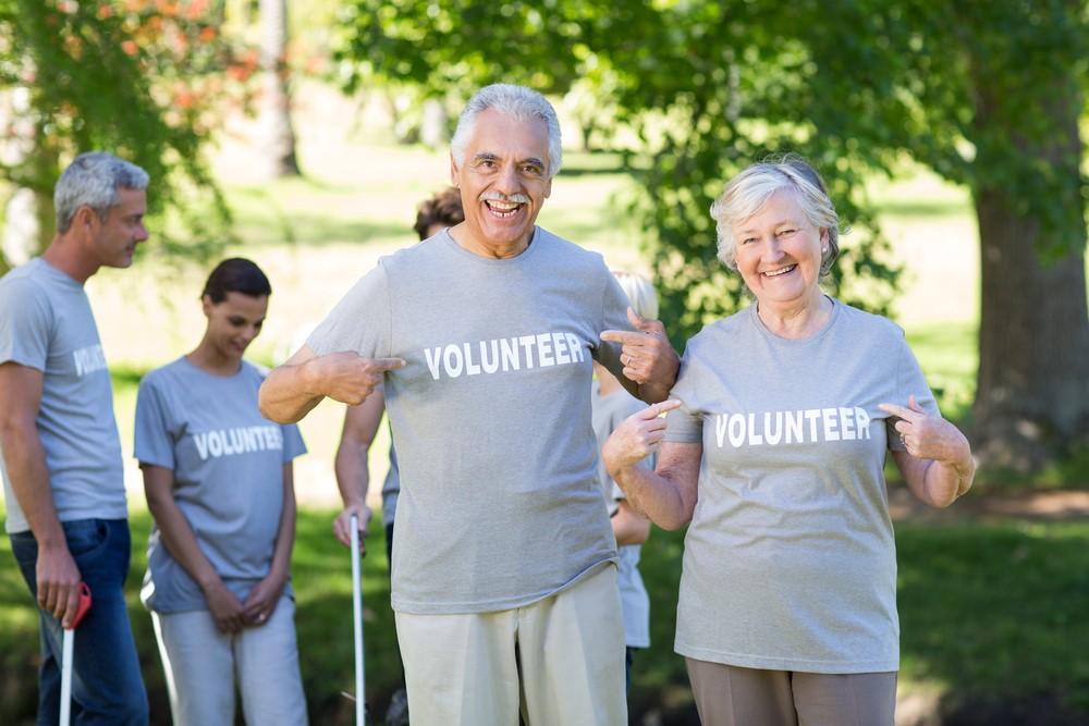 Seniors volunteering to help others