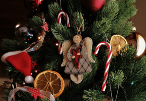 An angel on a Christmas tree, highlighting the idea of holiday gifts for seniors