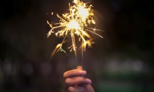 Sparklers highlighting the idea of a mindset change with the new year