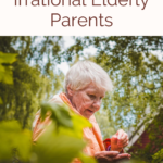 A senior outside, highlighting the idea of an irrational elderly parent