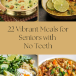 A collection of four different meals that even seniors with no teeth can enjoy