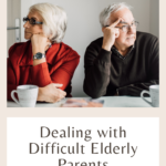 Two seniors sitting not facing one another, highlighting the idea of difficult elderly parents
