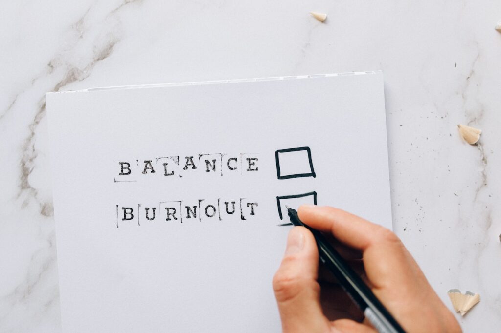 A burnout or balance checklist