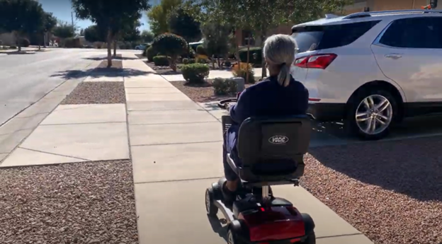 Driving along the pavement