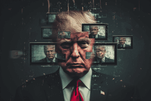 An AI image of Trump, highlighting the idea of deepfakes