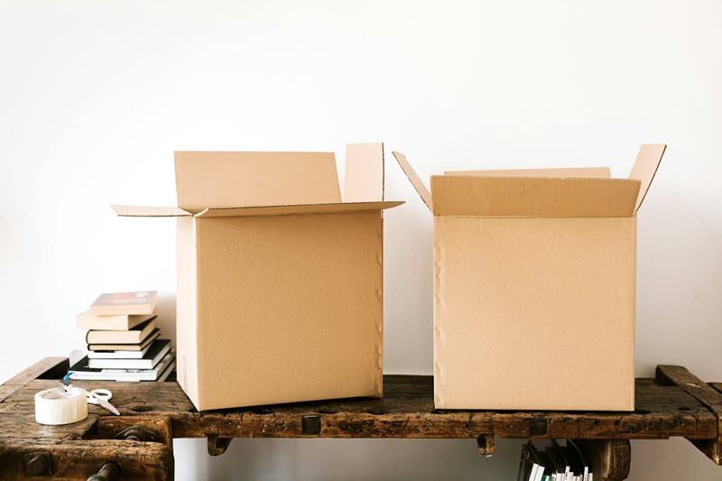 Boxes being packed for storage