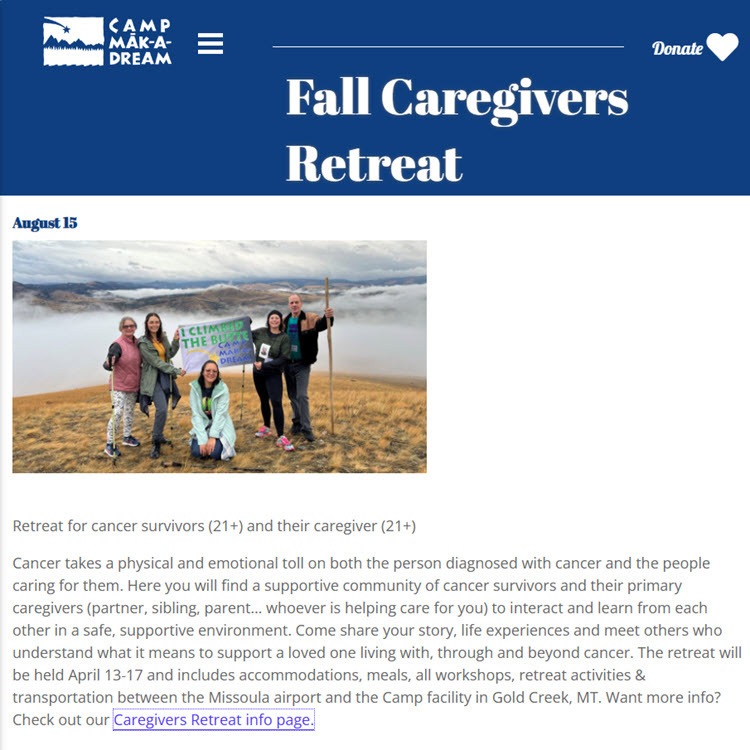 Fall Caregivers Retreat