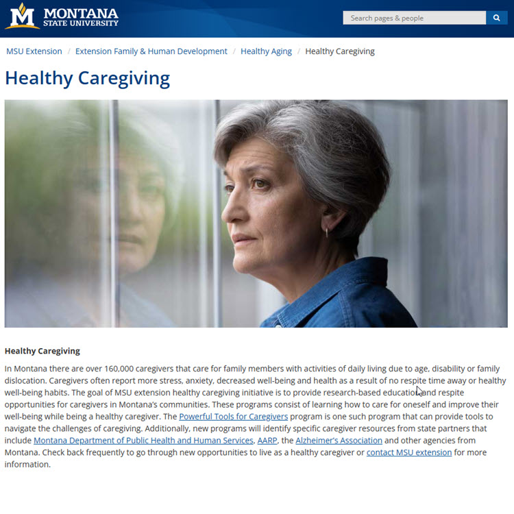 Healthy Caregiving and Montana State University