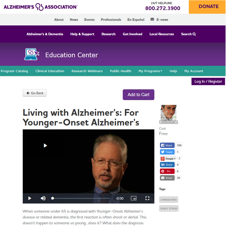 Living with Alzheimer's For Younger-Onset Alzheimer's