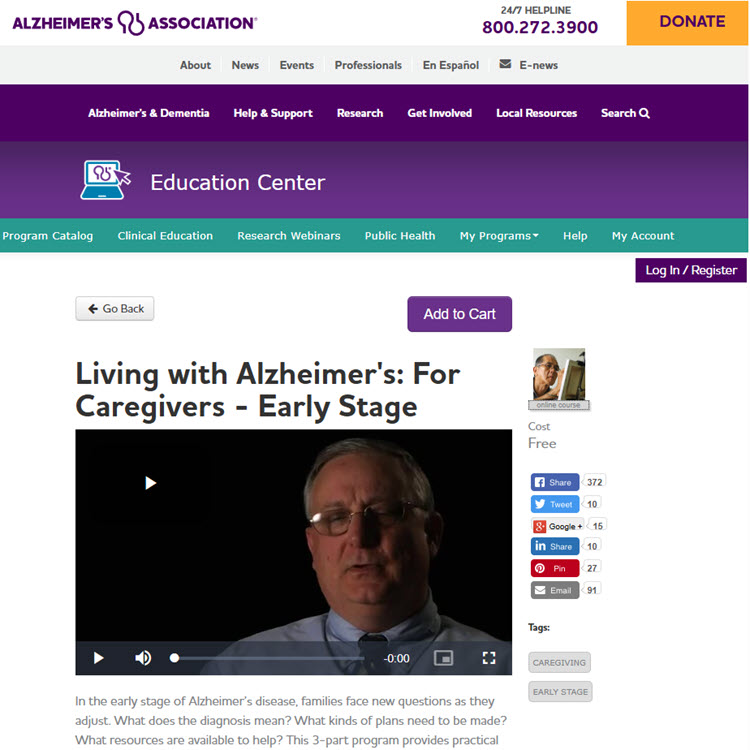 Living with Alzheimers for Caregivers Early Stage