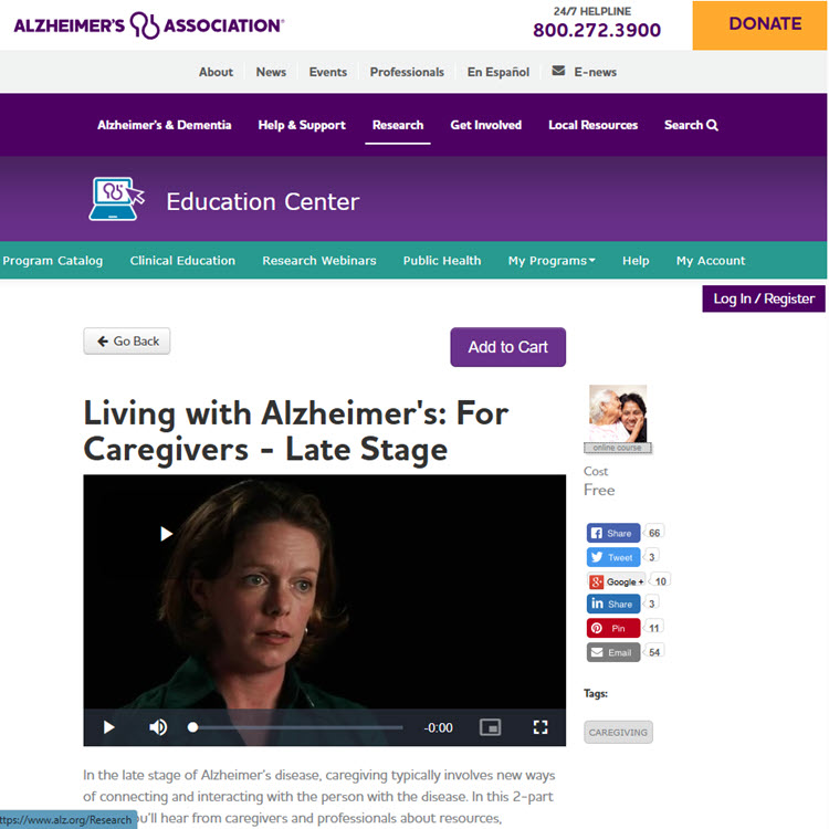 Living with Alzheimers for Caregivers Late Stage