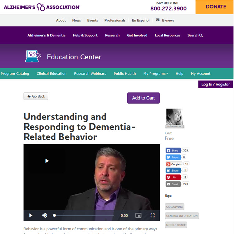 Understanding and Responding to Dementia-Related Behavior