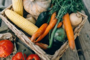 A collection of fresh vegetables, highlighting how seniors can eat well