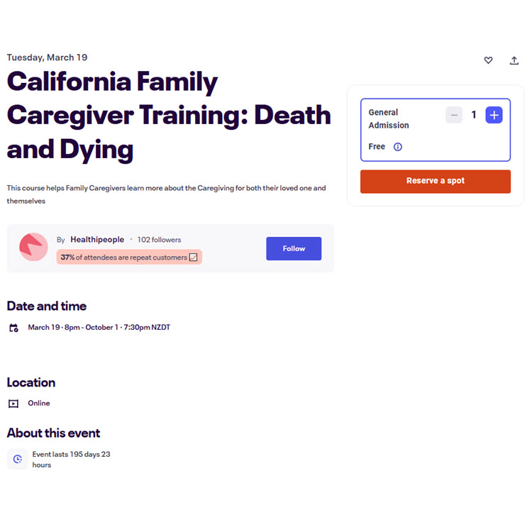 California Family Caregiver Training Death and Dying