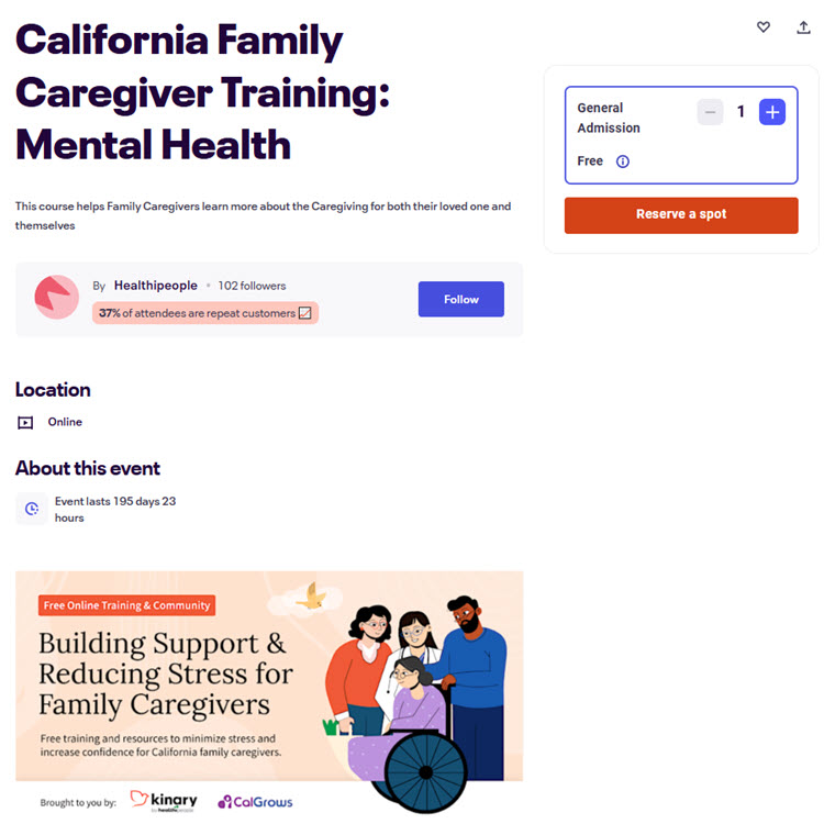 California Family Caregiver Training Mental Health