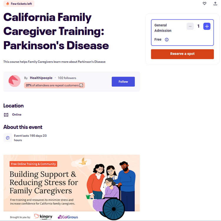 California Family Caregiver Training Parkinson's Disease