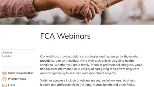 Family Caregiver Alliance Webinars