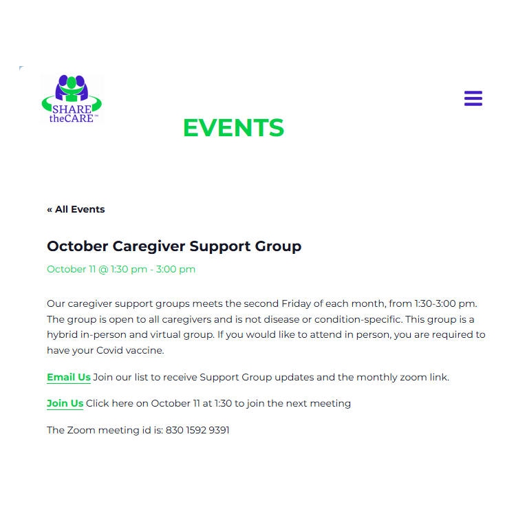 October Support Group