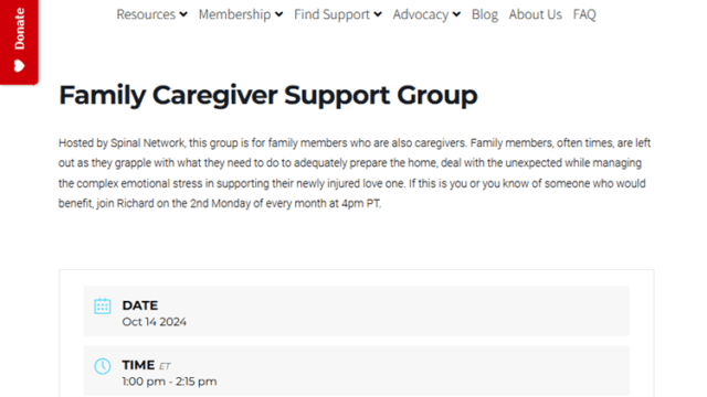 United Spinal Association Family Caregiver Support Group