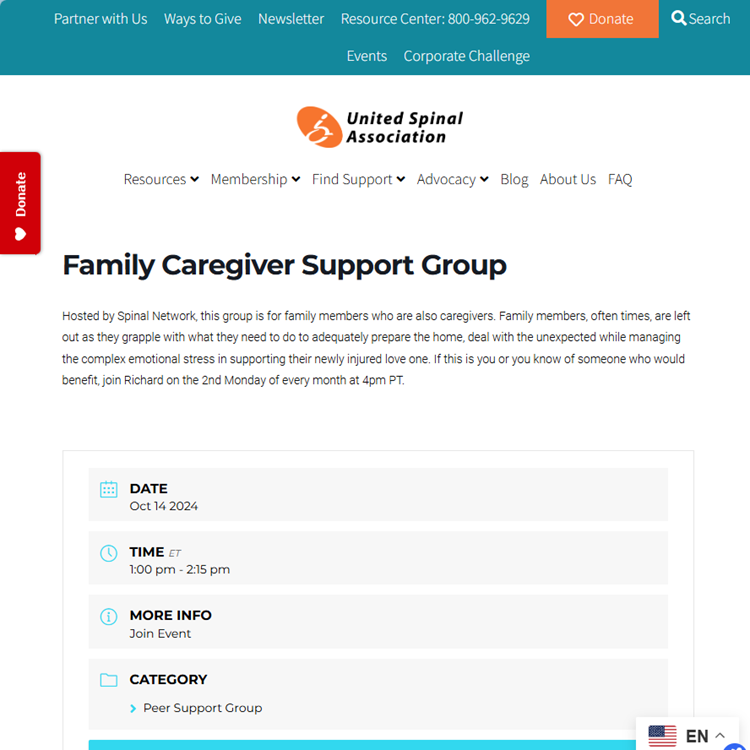 United Spinal Association Family Caregiver Support Group