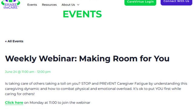 Weekly Webinar Making Room For You