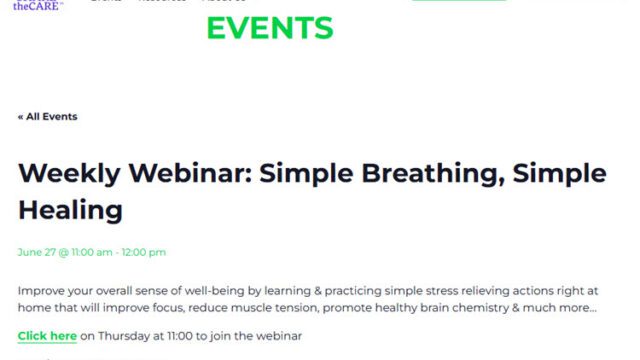 Weekly Webinar Simple Breathing Simple Healing