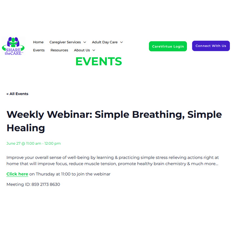 Weekly Webinar Simple Breathing Simple Healing