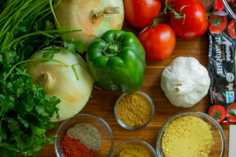 A selection of ingredients from grocery shopping